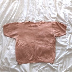 Blush Pink Merino Wool Knit Top